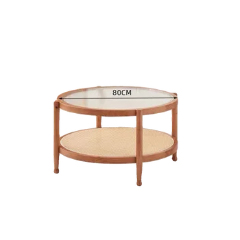 Журнальный столик из виноградной лозы, износостойкий и термостойкий, двухслойный круглый столик из массива дерева с небольшой кромкой