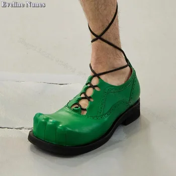 Зеленый Странный стиль Мужская обувь Лодыжка Ремешок Пять пальцев Обувь Весна для мужчин Вечеринка Повседневная обувь Большой размер 39-46 Zapatillas Mujer