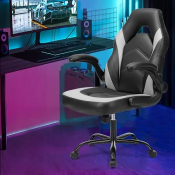 Игровые кресла-Компьютерное кресло Эргономичные офисные стулья Настольный стул из искусственной кожи Регулируемый поворотный рабочий стул для руководителей с откидной
