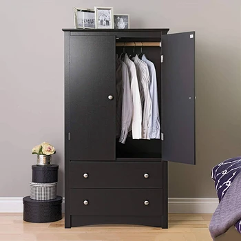 Изготовленная на заказ мебель для спальни из черного дерева, шкаф для одежды, органайзер и шкаф для организации хранения с выдвижным ящиком