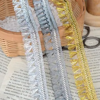 Изысканная кисточка Кружевная лента DIY Швейный материал DIY Золотая бахрома Кружевная отделка Вышивка Аксессуары для одежды Кружевная лента
