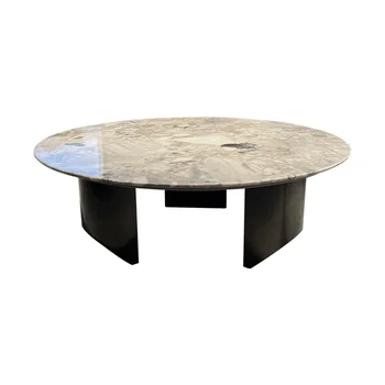 Итальянский простой роскошный чайный столик из натурального мрамора Современный светлый роскошный простой чайный столик Бытовой небольшой блок