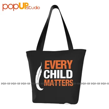 Каждый ребенок имеет значение Оранжевые милые сумки Полиэстер Сумка для покупок Супермаркет