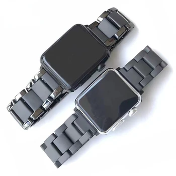 Керамический ремешок для Apple Watch Ultra2 49 мм 9 8 7 45 мм 41 мм Металлический матовый браслет Браслет для 6 5 4 3 SE 44 мм 40 мм 3 42 мм Ремень