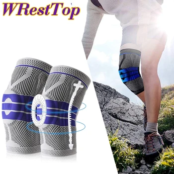  Коленный компрессионный рукав с боковыми стабилизаторами и силиконовой гелевой подушечкой для коленной чашечки для мужчин и женщин для бега, баскетбола, футбола, тренировки