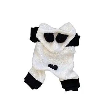 Комбинезон для домашних животных Плюшевый костюм для собаки панды Комбинезон с капюшоном для маленьких домашних животных Очаровательный осенне-зимний 4-ногий Одежда для домашних животных Трансформация