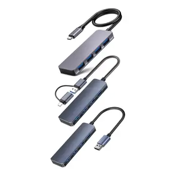 Концентратор USB C на USB 3.0 4 порта Тип C/USB на USB 3.0 Многопортовый адаптер Алюминиевый удлинитель Type C Конвертер Адаптер зарядного устройства