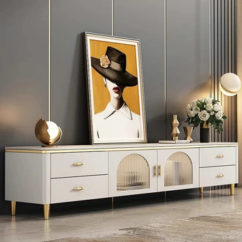  Красивые золотые шкафы для гостиной Набор подставки Крышка для спальни Итальянская гостиная Шкафы Классическая Meuble Tele Современная мебель