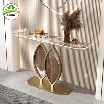 Креативный железный консольный стол Роскошный современный длинный журнальный столик Бытовой металлический консольный стол для мебели для гостиной 80/100/120