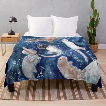 Крысы и звезды задом наперед бросают одеяло мышь грызуны одеяло в мультяшном стиле забавные одеяла с животными для гостиной спальни
