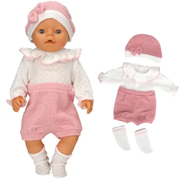Кукольная одежда 43 см Baby Doll Boy Rompers Носки Шляпа Набор для 17-18 дюймов Baby Doll Wear New Born Baby Rompers Doll Accessories
