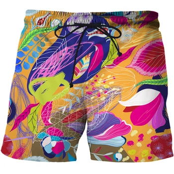 Летние психоделические короткие брюки Женщины Мужчины Дети 3D-печатные модные плавки Пляжные шорты Скейтборд Спорт Повседневные свободные шорты
