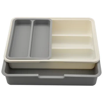  Лоток для столовых приборов Расширяемый регулируемый ящик для посуды для кухонной утвари Органайзер Многоцелевое хранилище для кухни