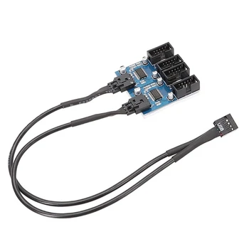 Материнская плата USB 2.0 9-контактный разъем 1 на 2/4 Удлинитель концентратор Разветвитель Адаптер Преобразователь USB 2.0 Штекер на 2/4 Гнездо