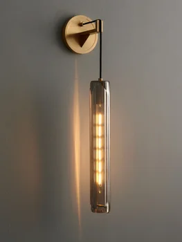 Медный настенный светильник Роскошный прикроватный светильник для спальни Простая лестница Комната Креативный Чжуншань Гостиная Телевизионный фон