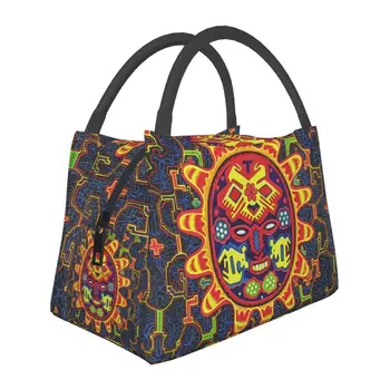 Мексиканский Huichol Sun Портативный ланч-бокс для женщин Многофункциональный охладитель Термо Еда Изолированная сумка для ланча Больница Офис Pinic