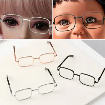 Металлические кукольные очки Квадратные очки Очки для домашних животных Американские очки Grils Модные игрушки Фотореквизит Аксессуары для кукол