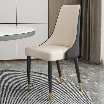 Металлический пол Белые обеденные стулья Nordic Relax Design Кожаные обеденные стулья Funky Gold Chaise Salle Manger Столовые наборы