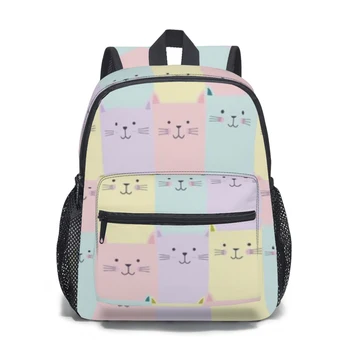 Милый кошачий фон Детский рюкзак Детская школьная сумка Детский сад Mochila для мальчиков и девочек 2-5 лет