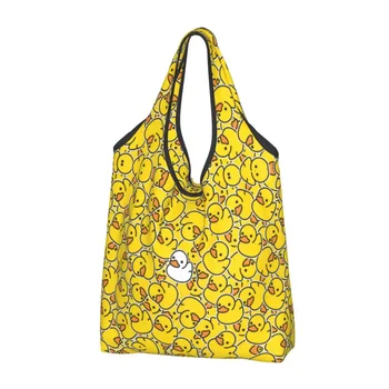 Многоразовая желтая классическая резиновая утка Покупки Женская сумка Портативные сумки для покупок