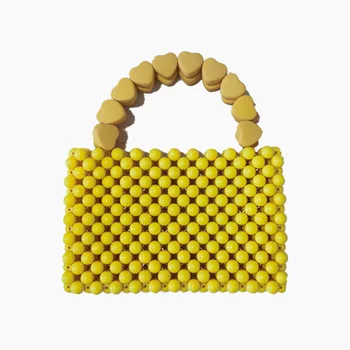 Модная плетеная сумка ручной работы из бисера Женская сумка Роскошная дизайнерская жемчужная сумка Высококачественная акриловая хрустальная сумка Маленькая сумка