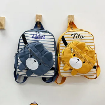Модный детский рюкзак с вышитым именем Новый мультяшный рюкзак Детская школьная сумка Персонализированный симпатичный рюкзак