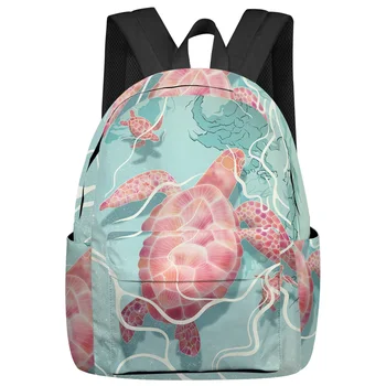 Морская черепаха Розовый океан Рюкзак Студенты Повседневные путешествия Большие сумки Школьная сумка высокой емкости Подростковая книжная сумка