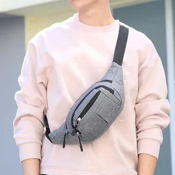 Мужская грудная сумка Водонепроницаемая спортивная сумка на открытом воздухе Холщовый мешочек Поясная сумка в корейском стиле Поясная сумка Поясная сумка через плечо Мужская спортивная сумка