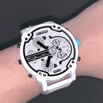 Мужские часы с большим циферблатом Новые модные индивидуальные силиконовые часы Белые кварцевые часы Спортивные деловые часы для женщин