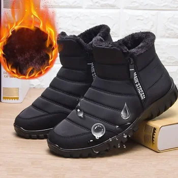 Мужчины Лодыжки Зимние сапоги Водонепроницаемая нескользящая обувь для мужчин Повседневная Держать тепло Плюшевая обувь больших размеров для пары Chaussure Homme 2024