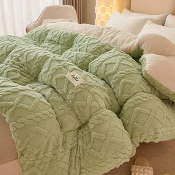  Мягкое супер толстое зимнее теплое одеяло Искусственный ягненок Кашемировые утяжеленные одеяла для кроватей Уютное толстое теплое одеяло