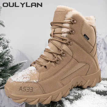 На открытом воздухе Военные боевые ботинки для мужчин Женщины Тактические ботинки Зимние теплые походные зимние сапоги Мода Армейские кроссовки для походов по пустыне