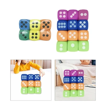  Набор кубиков из пенопласта Большие цветные кубики из пенопласта с кубиками с точками Игровой квадратный блок для обучения математике Развивающая игрушка