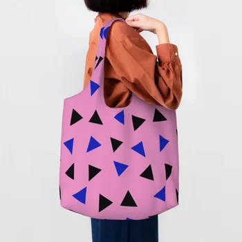 Нажмите Play Розовая сумка для покупок Flamingo Женская холщовая сумка через плечо Прочная уличная настенная живопись Eldridge Grocery Shopper Bags