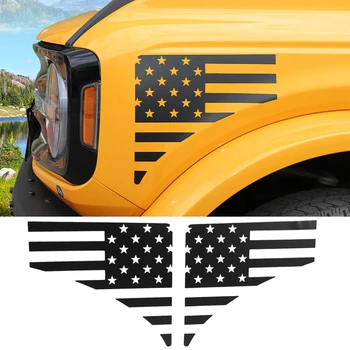  Наклейки на боковые вентиляционные отверстия переднего крыла автомобиля Декоративный чехол для Ford Bronco 2021 2022 2023 2024 Автомобильные аксессуары для экстерьера ПВХ США флаг