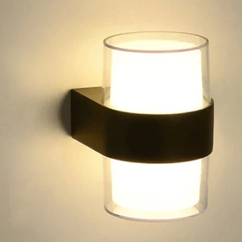  Наружный настенный светильник Круглый дизайн Подходит для наружного использования Двухголовый светодиодный настенный светильник вверх и вниз Светодиодный настенный светильник