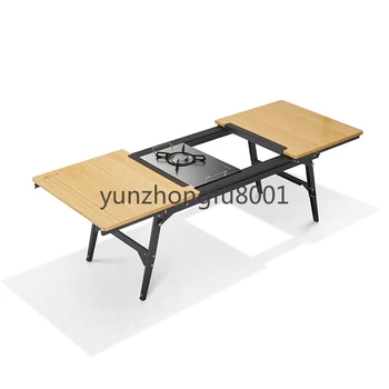 Натуральный открытый кемпинг Складной удлиненный бамбуковый стол для коньков IGT