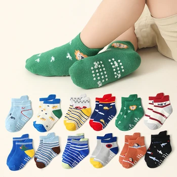 Нескользящие детские носки для малышей с захватом 12 пар противоскользящих носков для мальчиков и девочек для детских носков для детей 1-7 лет
