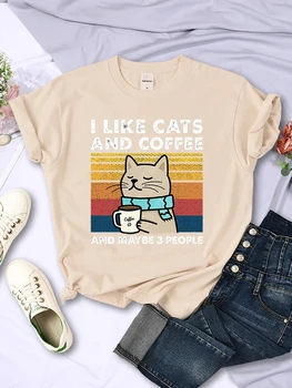  Новая женская модная футболка Мультяшная кошка с рисунком Принт Повседневная корейская популярная одежда