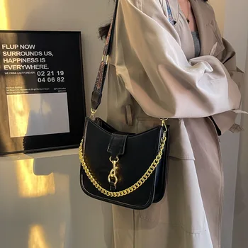 Новая женская сумка Популярная сумка через плечо с широким плечевым ремнем Модная сумка-ведро на одно плечо Кошельки и сумки