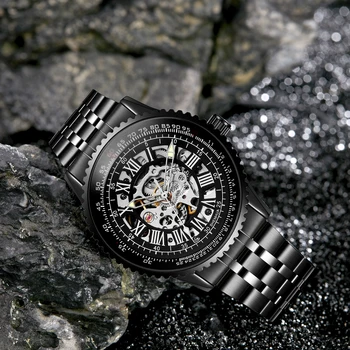 Новая мода повседневные часы из сплава корпус полый скелет маленькие подержанные водонепроницаемые часы для мужских автоматических механических часов