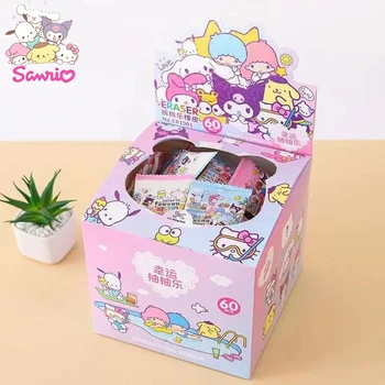 Новинка Sanrio 30/60 шт. Ластик Kawaii Hello Kitty Kuromi Cinnamoroll Насос Ластик Студенческие канцелярские принадлежности Детские подарки Игрушки