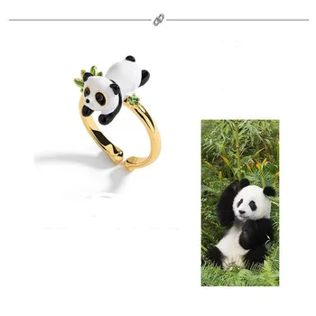 Новое модное персонализированное регулируемое кольцо 18K Panda или Bearcat