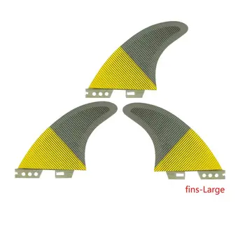 Новое поступление Пляжная доска для серфинга Ласты Спорт и отдых Желтый Три Pack для FCS 2 Fin Fiberglass Surf Fin Размер M/L