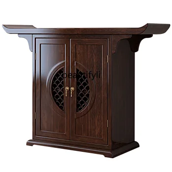 Новый китайский стиль Входной шкаф из массива дерева Фойе Алтарь Длинный узкий стол Столешница Гостиная Zen Консольные столы
