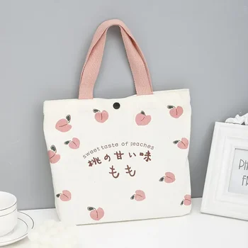 Новый симпатичный ветер холщ для переноски маленькая тканевая сумка для девочек с закусками бенто сумка для девочек сердце маленькая свежая сумка