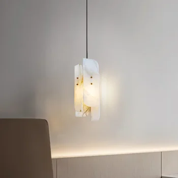 Новый стиль Настоящий Мрамор Подвесные Светильники Медный Провод Регулируемая Лампа E27 Для Прикроватной Столовой Кухни Подвесная Лампа Прямая Доставка