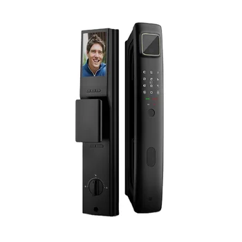 Оптовая цена Высокий уровень безопасности Отпечаток пальца Цифровой Wi-Fi Умный дверной замок Подключенный 3D-монитор камеры Противоугонный дверной замок