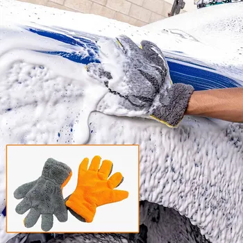  Перчатки для автомойки 5-пальцевая мягкая микрофибра Многофункциональная салфетка для чистки сушильного полотенца Защита от царапин для детализации автомобилей Инструменты для мойки