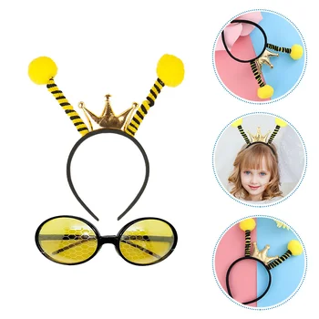  Повязка на голову и очки Антенна Повязка на голову Прекрасный набор костюмов для волос для детей